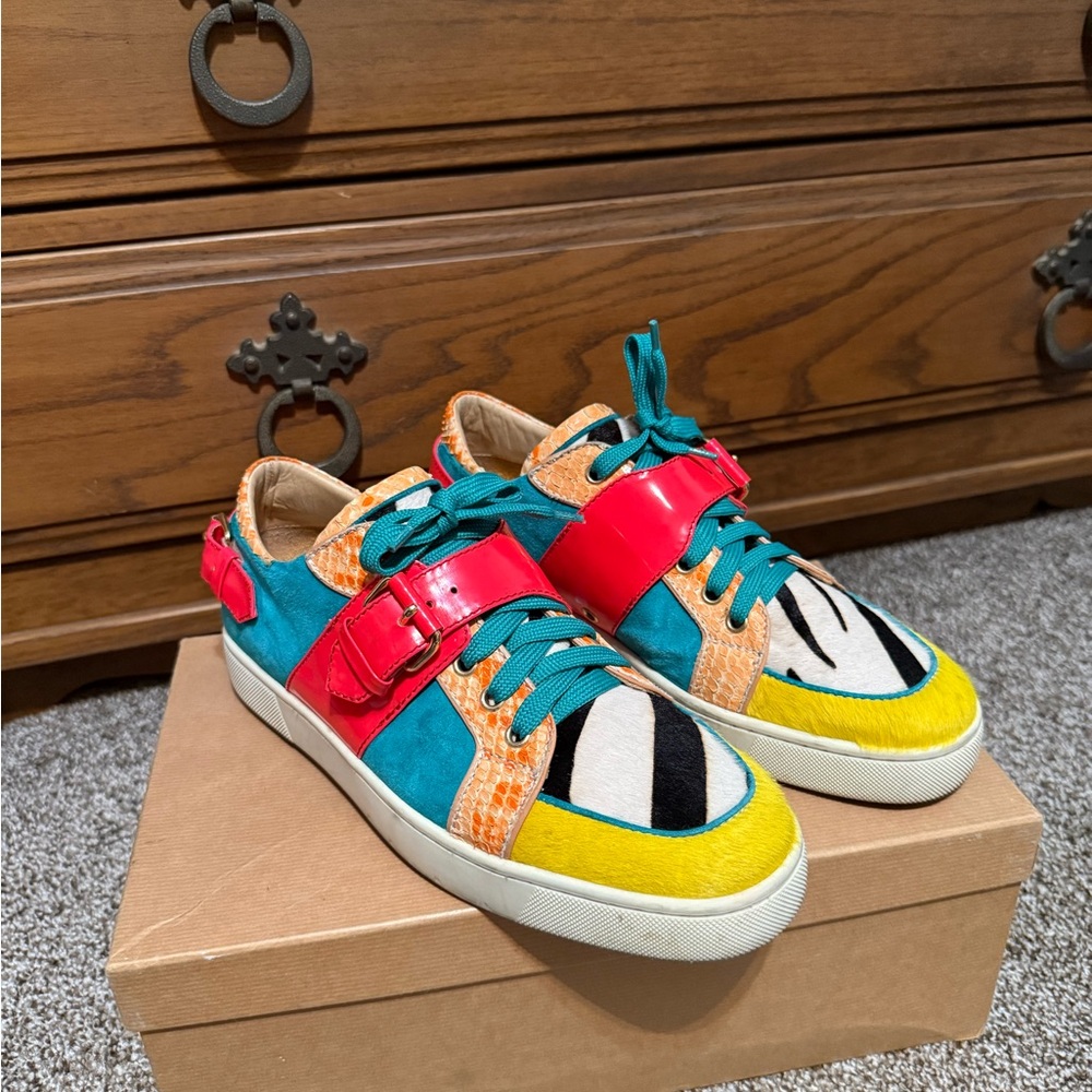Christian Louboutin Women (Michaelow Flat Pony/Python Fresh Sneakers) size 41.5